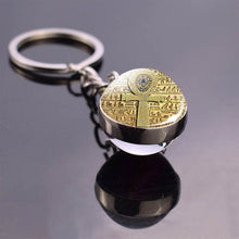 Load image into Gallery viewer, Glass Encased Ancient Egyptian Symbolic Artwork Keychains