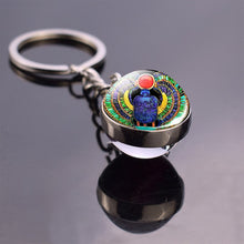 Load image into Gallery viewer, Glass Encased Ancient Egyptian Symbolic Artwork Keychains