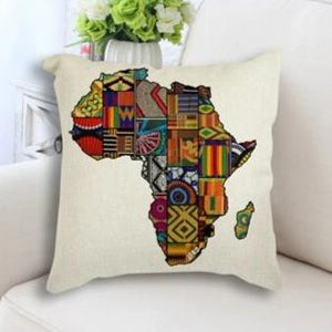 45cm x 45cm African Themed Continent Map Art Pillow Cushion Cases