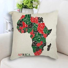 Load image into Gallery viewer, 45cm x 45cm African Themed Continent Map Art Pillow Cushion Cases