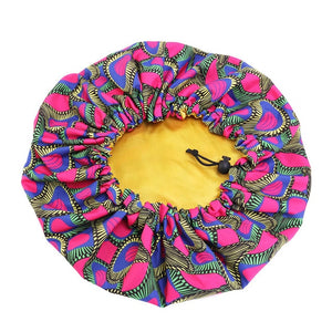 Large African Print Sleep Bonnet Caps