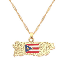 Load image into Gallery viewer, African Nations Map Flag Pendant Necklaces