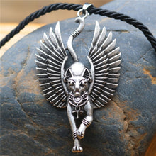 Load image into Gallery viewer, Winged Egyptian Cat Pendant Necklace