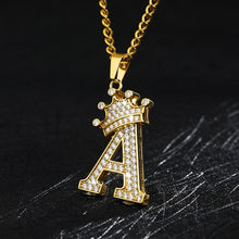 Load image into Gallery viewer, A-Z Zircon Encrusted Alphabet Letters Pendant Necklaces