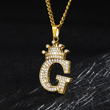 Load image into Gallery viewer, A-Z Zircon Encrusted Alphabet Letters Pendant Necklaces
