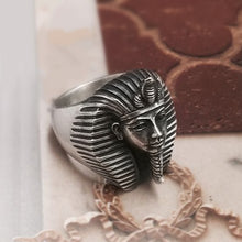 Load image into Gallery viewer, Detailed Stainless steel Egyptian Pharaoh Head Ring