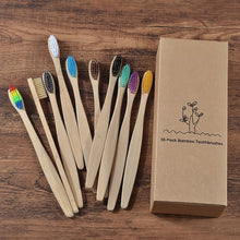 Load image into Gallery viewer, Colorful Eco Bamboo Toothbrush Set