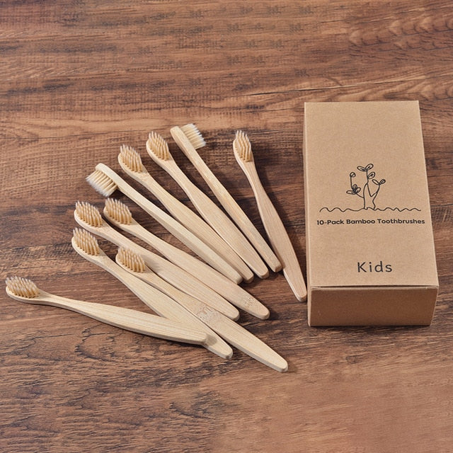 Colorful Eco Bamboo Toothbrush Set