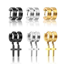 Load image into Gallery viewer, 6 Pairs Cross and Stud Earrings Sets
