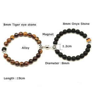 2 Piece Pair Couples Magnetic Matching Stone Bracelets