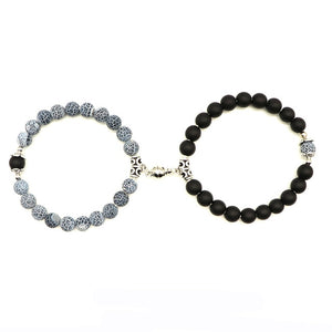 2 Piece Pair Couples Magnetic Matching Stone Bracelets