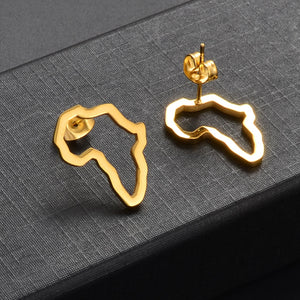 Mini African Continent Map Earrings