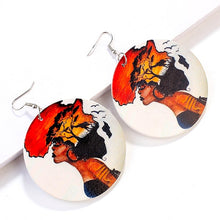 Load image into Gallery viewer, Circular African Statement Drop Earrings