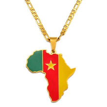 Load image into Gallery viewer, African Continent Map in Nation Flags Necklaces