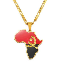 Load image into Gallery viewer, African Continent Map in Nation Flags Necklaces