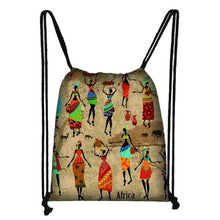 Load image into Gallery viewer, African Textile Print Drawstring Backpack Bags