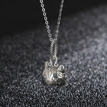 Load image into Gallery viewer, Mini Silver Gothic Cat Pendant Necklace