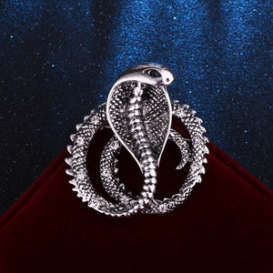 Intricate Detailed Snake 'Cobra' Brooch Lapel Pin