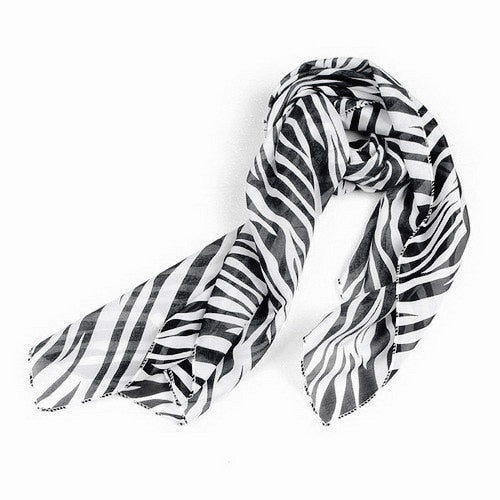 Zebra Strips Chiffon Scarfs