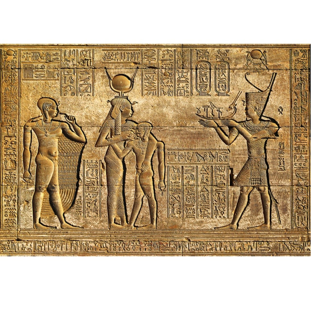 Hatshepsut Temple Wall Relief Carving Poster