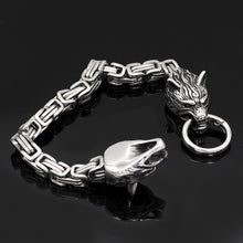 Load image into Gallery viewer, Wolf Head Stainless Steel Bracelet