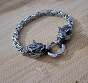 Wolf Head Stainless Steel Bracelet