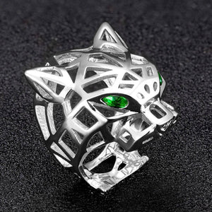Panther Ring with Rhinestone Eyes