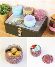Load image into Gallery viewer, Intricately Decorated Metal Storage Tin Jars for Storing Dry Goods, Spices and Candy