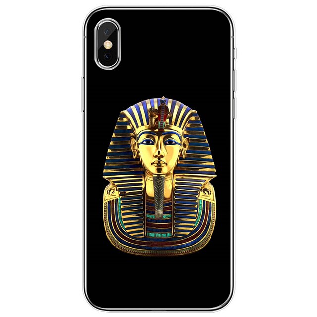 King Tutankhamen Pharaoh Mask Transparent iPhone Smartphone Case