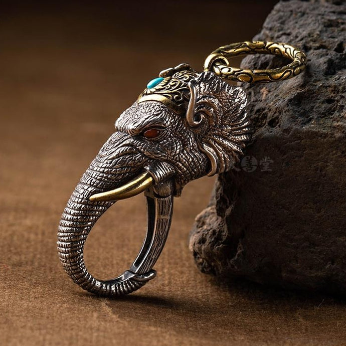Detailed Elephant 'God of Wealth'  Keychain Pendant