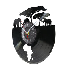 Load image into Gallery viewer, African Safari Animals Vinyl Wall Clock with Remote LED Lights