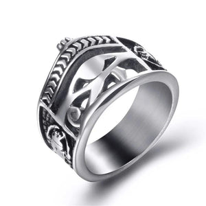 Wadjet and Scarab Stainless Steel Ring