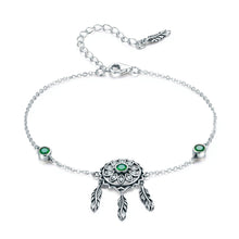 Load image into Gallery viewer, Ornate Silver Dreamcatcher link Chain Bracelet