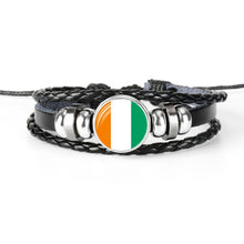Load image into Gallery viewer, West African Nations Flag Pendant Leather Bracelets Set